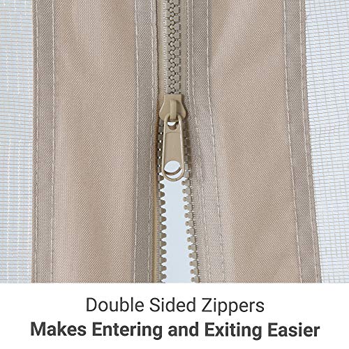 ASTEROUTDOOR 10x12 Outdoor Gazebo for Patios Canopy for Shade and Rain with Mosquito Netting Soft Top Metal Frame for Lawn, Garden, Backyard and Deck, Khaki