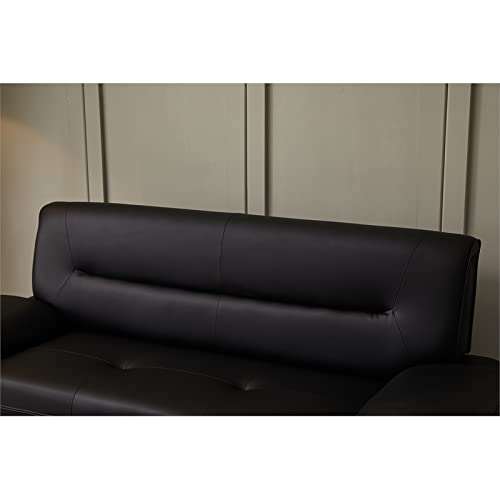 Kingway Furniture Lilian Faux Leather Livingroom Sofa in Black