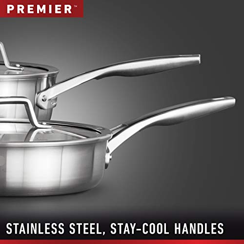 Calphalon Premier Stainless Steel Pots and Pans, 11-Piece Cookware Set