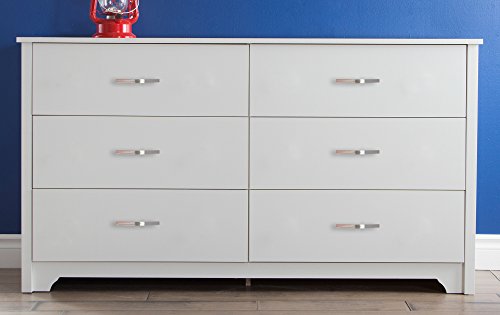 South Shore Fusion 6-Drawer Double Dresser Pure White, Contemporary