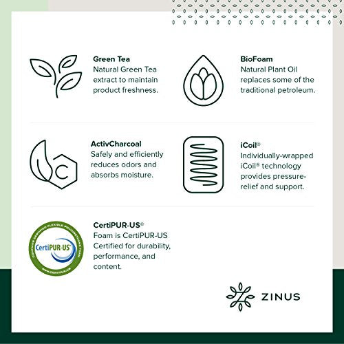 ZINUS 10 Inch Support Plus Pocket Spring Hybrid Mattress / Extra Firm Feel / Heavier Coils for Durable Support / Pocket Innersprings for Motion Isolation / Mattress-in-a-Box, Queen