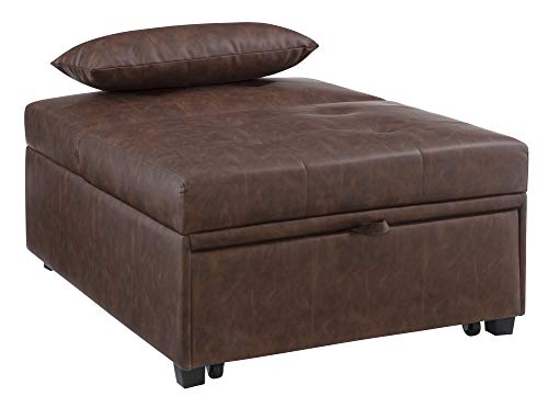 Powell Marnie Brown Faux Leather Sofa Bed