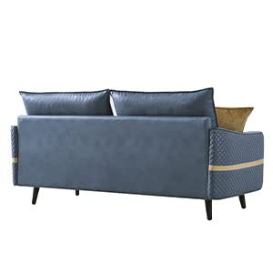 Mi Shangou 72 inch Sofa Couch, Mid-Century 3-Seat Tufted Love Seat for Living Room, Bedroom, Office, Apartment, Dorm, Studio and Small Space, 2 Pillows Included (Blue)