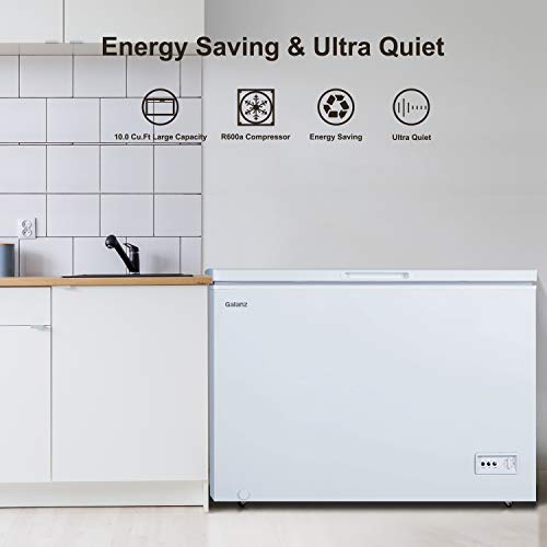 Galanz GLF10CWED01 Manual Defrost Chest Freezer, Mechanical Temperature Control, 10.0 Cu.Ft, White