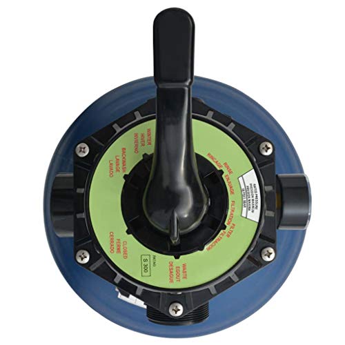 FAMIROSA Pool Sand Filter with 6 Position Valve Blue 18 inch