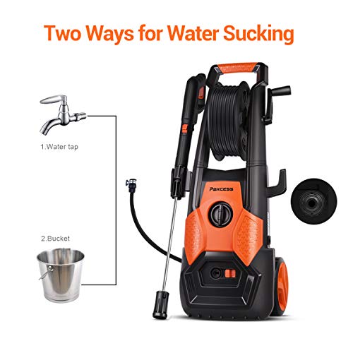 ROOJER 1800W Electric Pressure Washer High Pressure Power Washer Machine Car Washer with Power Hose Gun Turbo Wand 5 Interchangeable Nozzles Max 3500 PSI 2.6 GPM