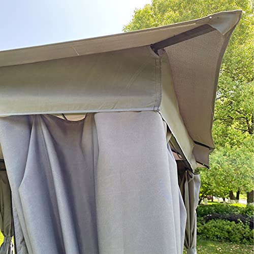 LXYLY 10x10 Ft Outdoor Patio Garden Gazebo Tent Patio Canopy Outdoor Shade Awning Gazebo Canopy Waterproof Roof Pavilion with Curtains