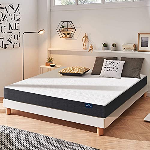 Queen Mattress 6 Inch, Inofia Memory Foam Mattress Made in USA, Pressure Relieving Mattress for Ergonomic Support, Medium Firm Foam Mattress with CertiPUR-US Certified, 100-Night Trial No-Risk