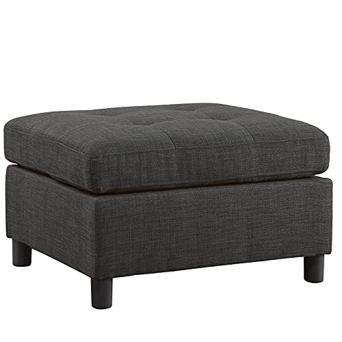 Sectional Sofa Ottoman Set 6 Seater Modular Corner Sectional Couches Living Room Furniture Sets Reversible L Shape Couch Set, Deep Gray