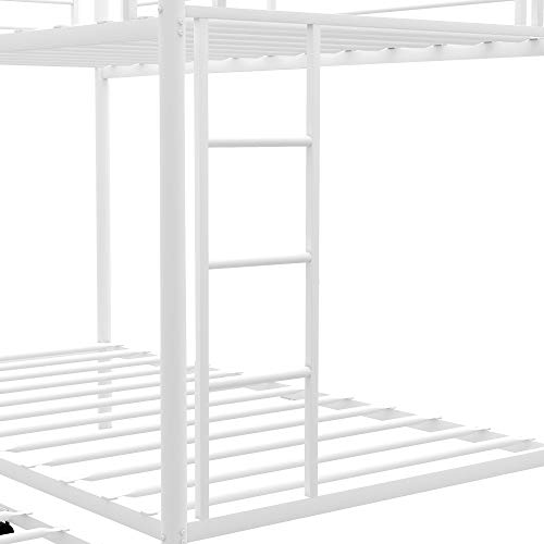 Metal Twin Over Twin Bunk Beds with Trundle Bed Twin Bunk Beds for Kids No Box Spring Required