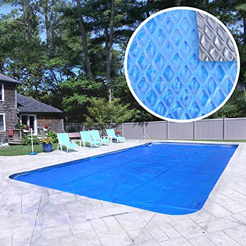 Pool Mate 1836RS-10SBD BOXPM Premium Solar Blanket for In-Ground Pools, 18' x 36' Rectangle Pool, Blue/Silver