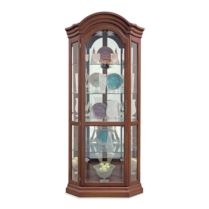 Kyles 34.65'' Wide Solid Wood Curio Cabinet with Lighting