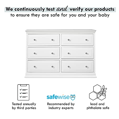 Davinci Signature 6-Drawer Double Dresser in White