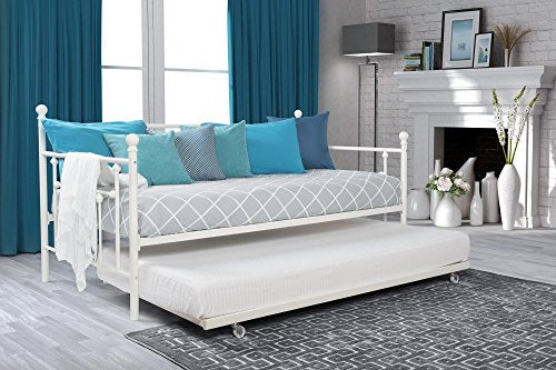 DHP Manila Metal Framed Daybed with Trundle, Twin - White