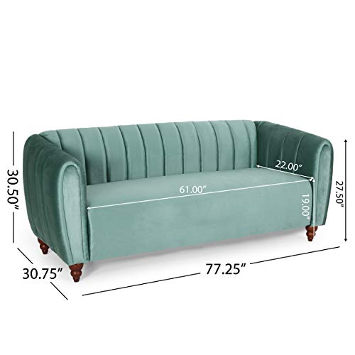 Christopher Knight Home Richland Sofas, Turquoise + Walnut