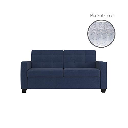 Signature Sleep Devon Sleeper Sofa with Mattress, Blue Linen, Full