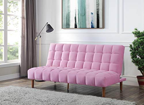 Acme Furniture Yolandi Sofas, Pink and Walnut