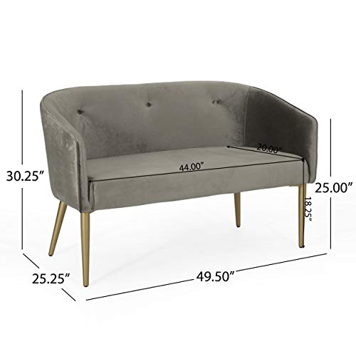 Christopher Knight Home Brayer LOVESEAT, Gray + Gold