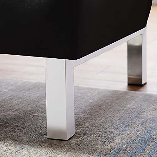 Futon Sofa Bed Sleeper Folding Chair Sofa Bed Adjustable Sofa, Living Room Sofa, Sleeping and Relaxing Area, Small Space Living Room Furniture Set Black PU