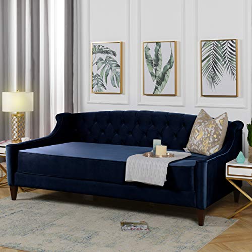 Jennifer Taylor Home Lucy Upholstered Button Tufted Sofa Bed, Twin, Dark Navy Blue