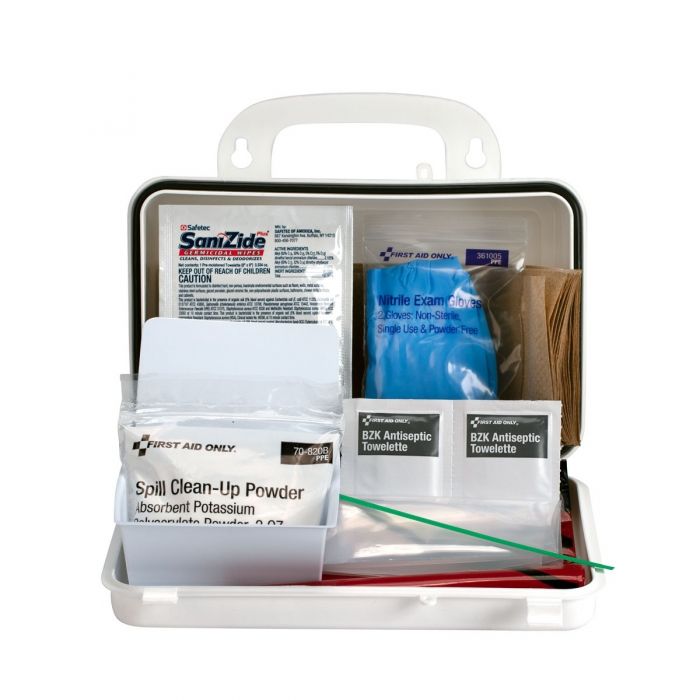 First Aid Only 20 Piece Blood Borne Pathogen Spill Clean Up Kit, Plastic Case (Case of 48)