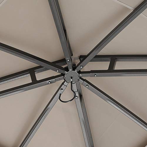 ABCCANOPY 9' x 9' Gazebos Patio Garden Gazebo with Mosquito Netting,Double Soft-top (Light Gray)