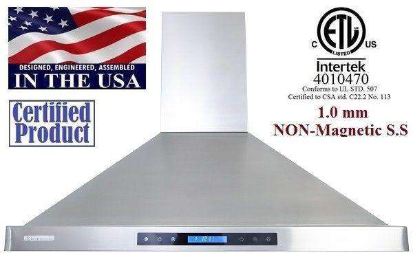 Xtreme Air USA PX15-W30 30 Inch 900 CFM LED Lights Stainless Steel Seamless Body Wall Mount Range Hood New