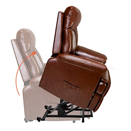 Power Lift Chair Recliner Chairs -Reclining Sofa Chair Lift PU Leather Living Room with Heavy Duty Mechanism & Remote