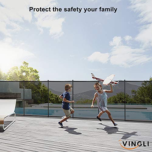 VINGLI Pool Fence 4Ft x 48FtSwimming Pool Fence in Ground Life Saver Fencing, Black