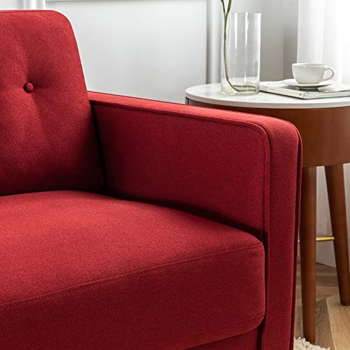 ZINUS Mikhail Sofa Couch / Ruby Red Sofa / Button Tufted Cushions / Easy, Tool-Free Assembly