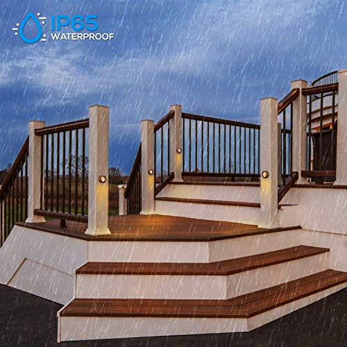 LEONLITE 12 Inch LED Hardscape Paver Light Bundle LED Deck Light, 8-Pack 3W LED Retaining Wall Light, 12V Low Voltage, 2700K & 4-Pack 5W 12-24V CRI90 LED Railing Light, 2700K, Oil Rubbed Bronze