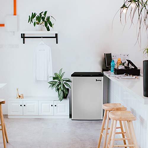 Ferie Upright Freezer, Free Standing Portable Refrigerator with Single Door, Stainless Steel Mini Fridge Vertical Freezer for Kitchen Office Living Room Dorm - Black (88L/ 3.0CU.FT)