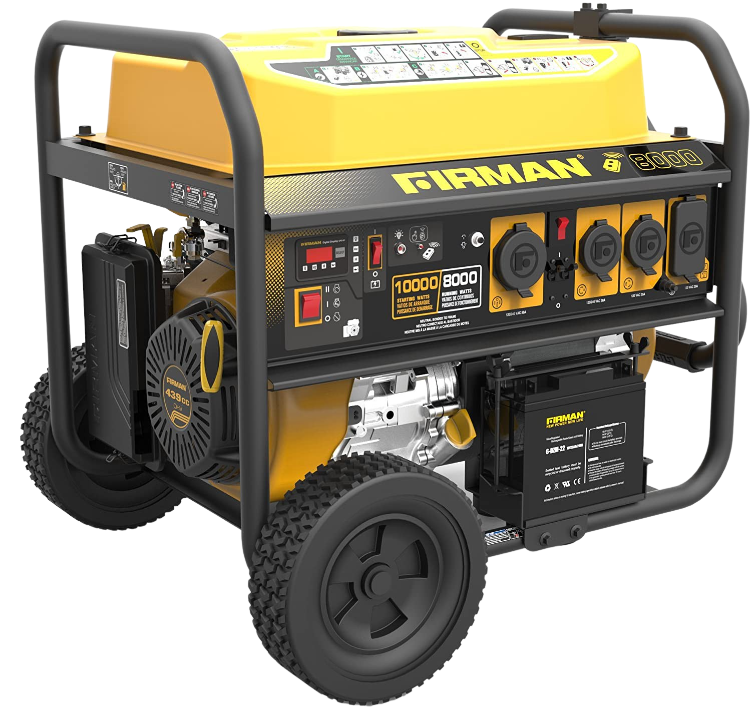 Firman P08004 8000W/10000W Gas Remote Start 50A Generator Manufacturer RFB