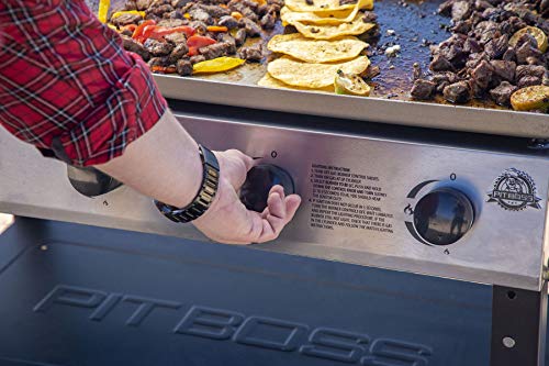 PIT BOSS PB757GD 4 Burner LP Gas Griddle, 4. 7mm Thick pre-Seasoned top, Black