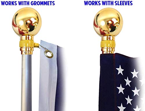 Flags Imp 8 Foot Aluminum Silver Pole with (Ball) (Fоur Paсk)