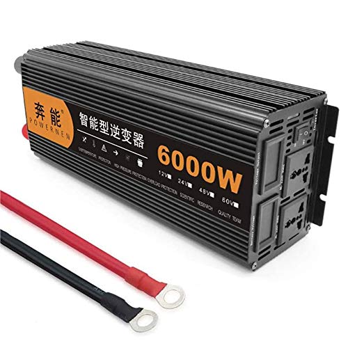 Modified Sine Wave Power Inverter 2200W/3200W/4000W/6000W/8000W/12000W, Voltage Converter DC 12V/24V/48V to AC 200V～240V, Car Inverter with 2 AC Outlets and Dual LED Digital Display, 24V to 220V,6000W