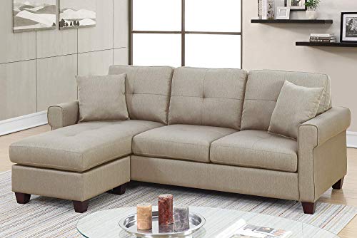 Bobkona Sectional Sofa Beige