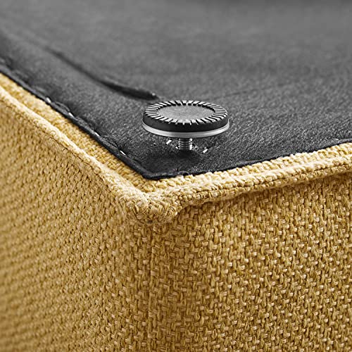 Volans Sectional Sofa, Mid Century Modern Fabric Upholstered Square Modular Sectional Sofa Couch with Two Removable Non-Slip Pillows, Living Room Sofa Set, Yellow（1 PCS）