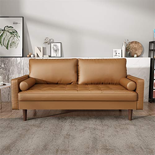 Kingway Furniture Faux Leather Genoa Living Room Sofa in Gray