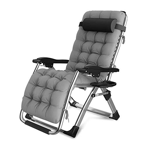 JIUYUE Portable Deck Chair Household Lounge Chair Sun Lounger Office Lunch Break Nap Bed Outdoor Beach Chair Camp Bed Garden Lounge Chair Bearing Weight 150kg Deck Chair (Color : Gray 2)