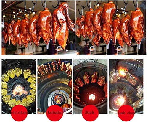 INTSUPERMAI Charcoal Chicken Duck Roaster Grill Oven Cooker with Detachable Shelf and Hooks for BBQ Roast Turkey Kitchen Beijing Roast Duck 23.6IN Dia.