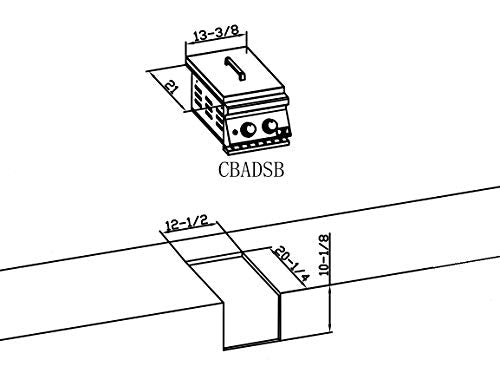 Bonfire Outdoor Kitchen Built-in Double Side Burner for BBQ Island, 304 Stainless Steel, with Conversion Kit, CBADSB