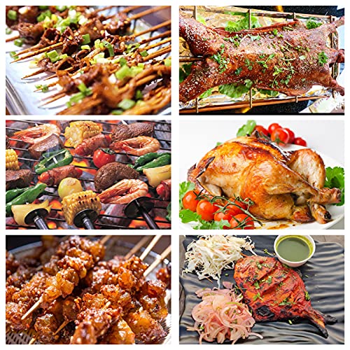 lifancy 28W Stainless Steel Rotisserie Grill Roaster, 47 Inch BBQ Lamb Suckling Pig Roaster with Wind Baffle for Outdoor Camping Patio Island Backyard, Max Capacity 132 Lbs