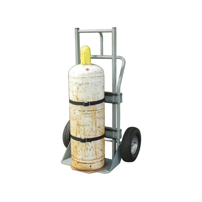 Justrite Single Cylinder Hand Truck, 16 Inch Pneumatic Wheels