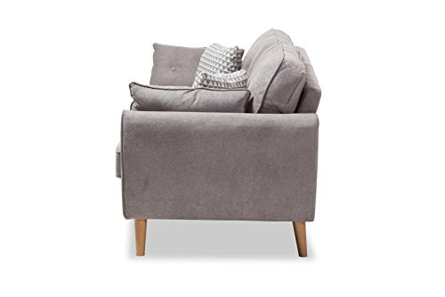Baxton Studio Manuela Sofa, Light Grey