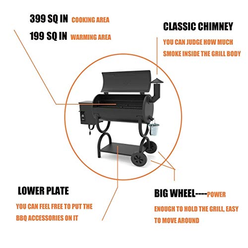 Z GRILLS Wood Pellet Grill BBQ Smoker 550 SQ.IN., 2020 Upgrade , 8-in-1(Grill), Pid Controller