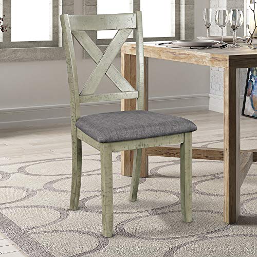 Harper & Bright Designs 6 Piece Rustic Style Dining Table Set Wood Kitchen Table Set with Table, Bench and 4 Chairs, Gray