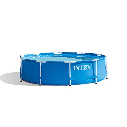 Intex 10ft x 30in Metal Frame Above Ground Pool & Intex Steel Frame Pool Ladder