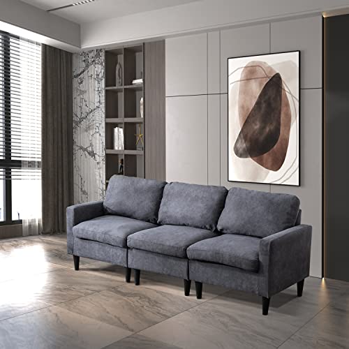 CANMOV Convertible Sectional Sofa Couches for Living Room, 3-Seat L Shaped Couch Loveseat Sofa with Modern Linen Fabric, Modern Convertible Sofa with Storage Ottoman