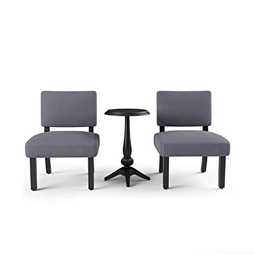 Furniture of America Rise Transitional Upholstered Accent Chair and Round Table Set, Gray